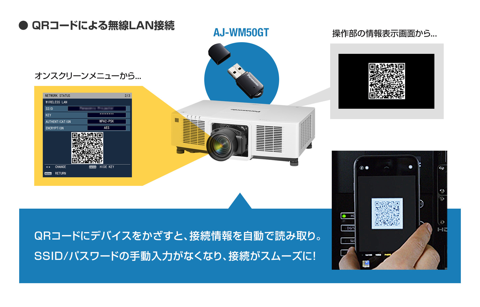 QRコードによる無線LAN接続